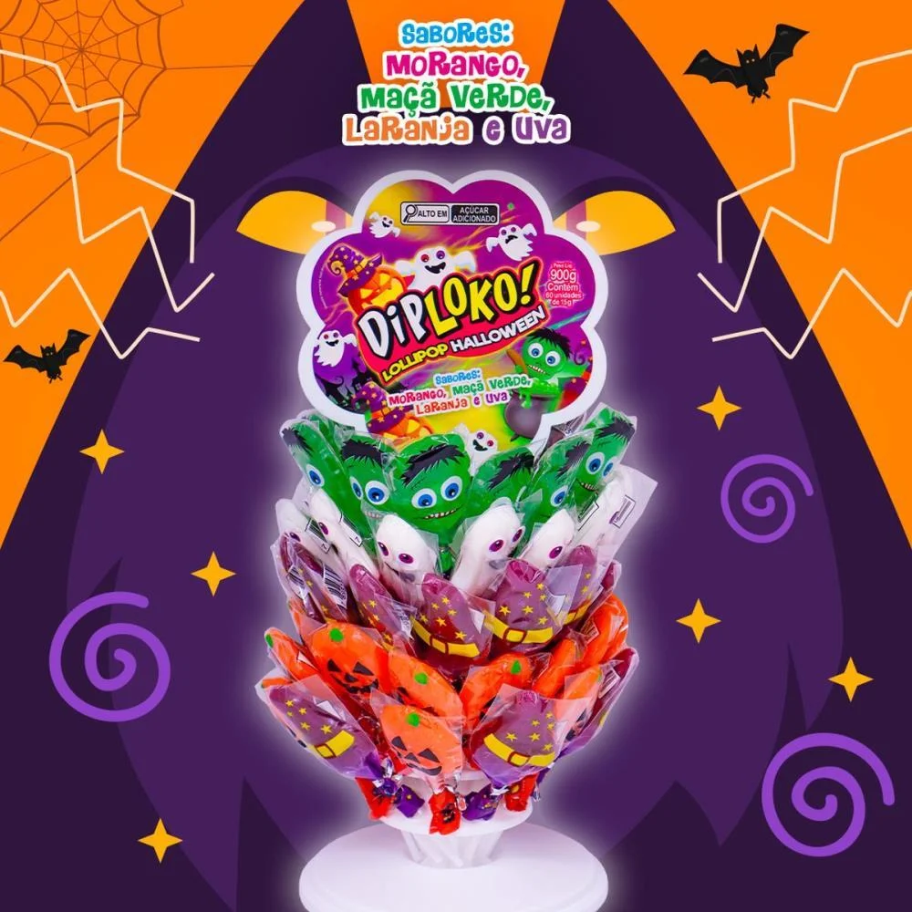 DOCE DIP LOKO LOLLIPOP HALLOWEEN DANILLA FOODS (DP.C/60) - imagem 3