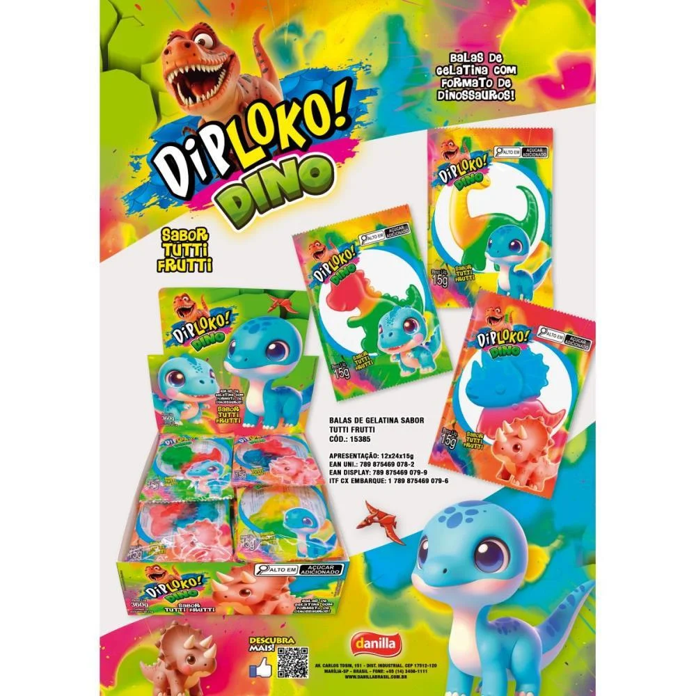 DOCE DINO GUMMY DANILLA FOODS (DP.C/24) - imagem 5