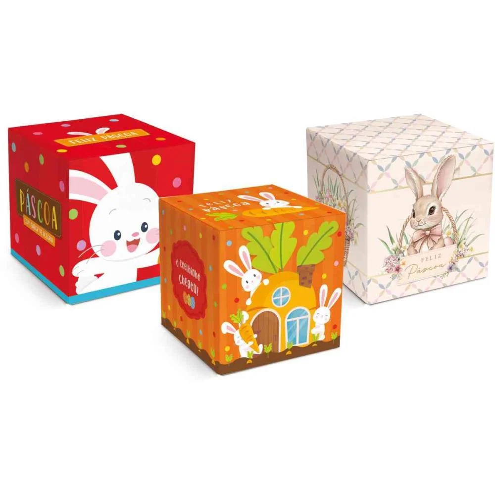 EMBALAGEM PARA DOCES PASCOA CUBO (S) 9X9X9CM PACKPEL (PCT.C/10) - imagem 3