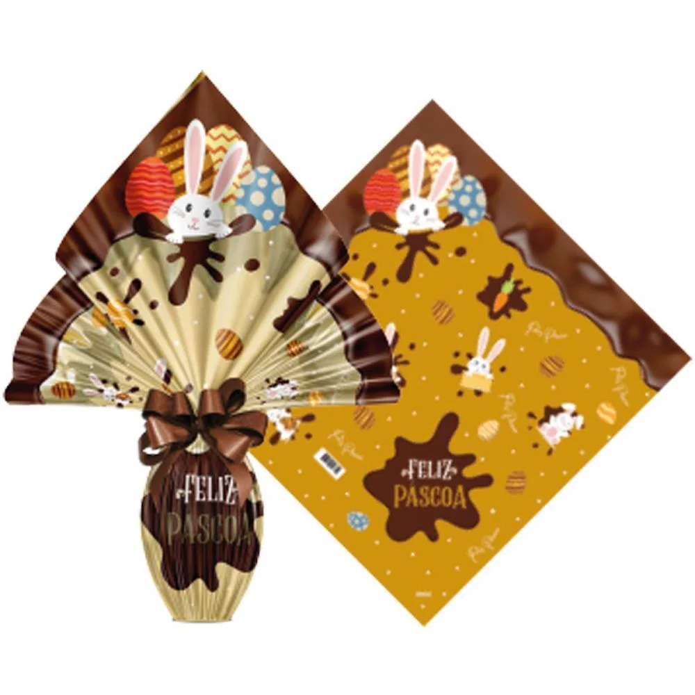 EMBALAGEM P/OVO DE PASCOA 34X34CM CHOCOLATIER OURO XINGO EMBALAGENS (PCT.C/25) - imagem 2