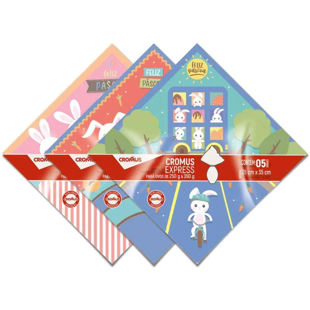 EMBALAGEM P/OVO DE PASCOA 35X35CM AUTOSSERVICO PASCOA SO CROMUS (PCT.C/05) - imagem 3