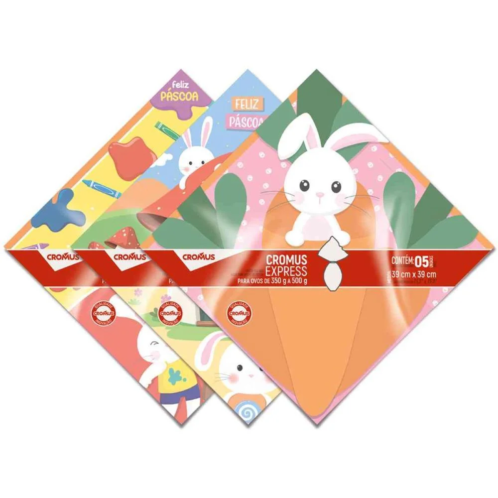 EMBALAGEM P/OVO DE PASCOA 39X39CM AUTOSSERVICO PASCOA SO CROMUS (PCT.C/05) - imagem 2