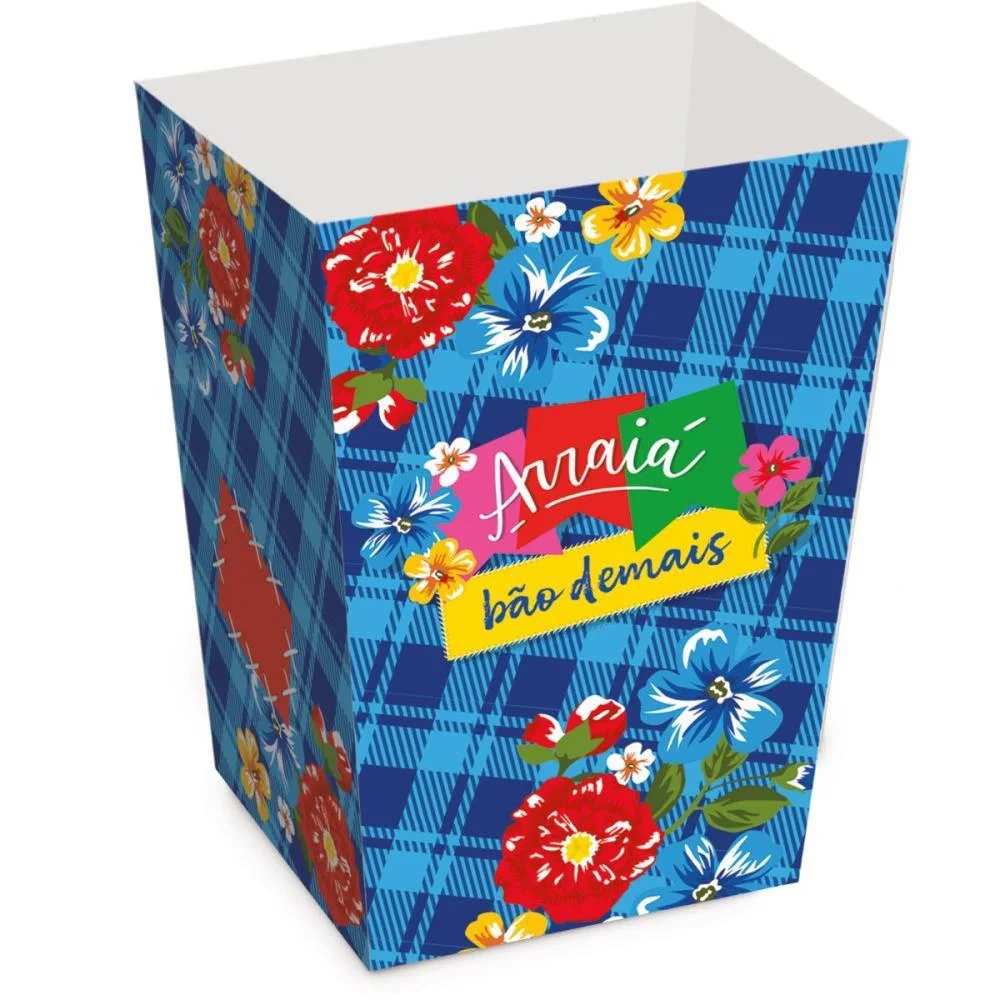 EMBALAGEM PARA ALIMENTOS CAIXA P/PIPOCA P 6X6X12,5CM CROMUS (PCT.C/10) - imagem 3