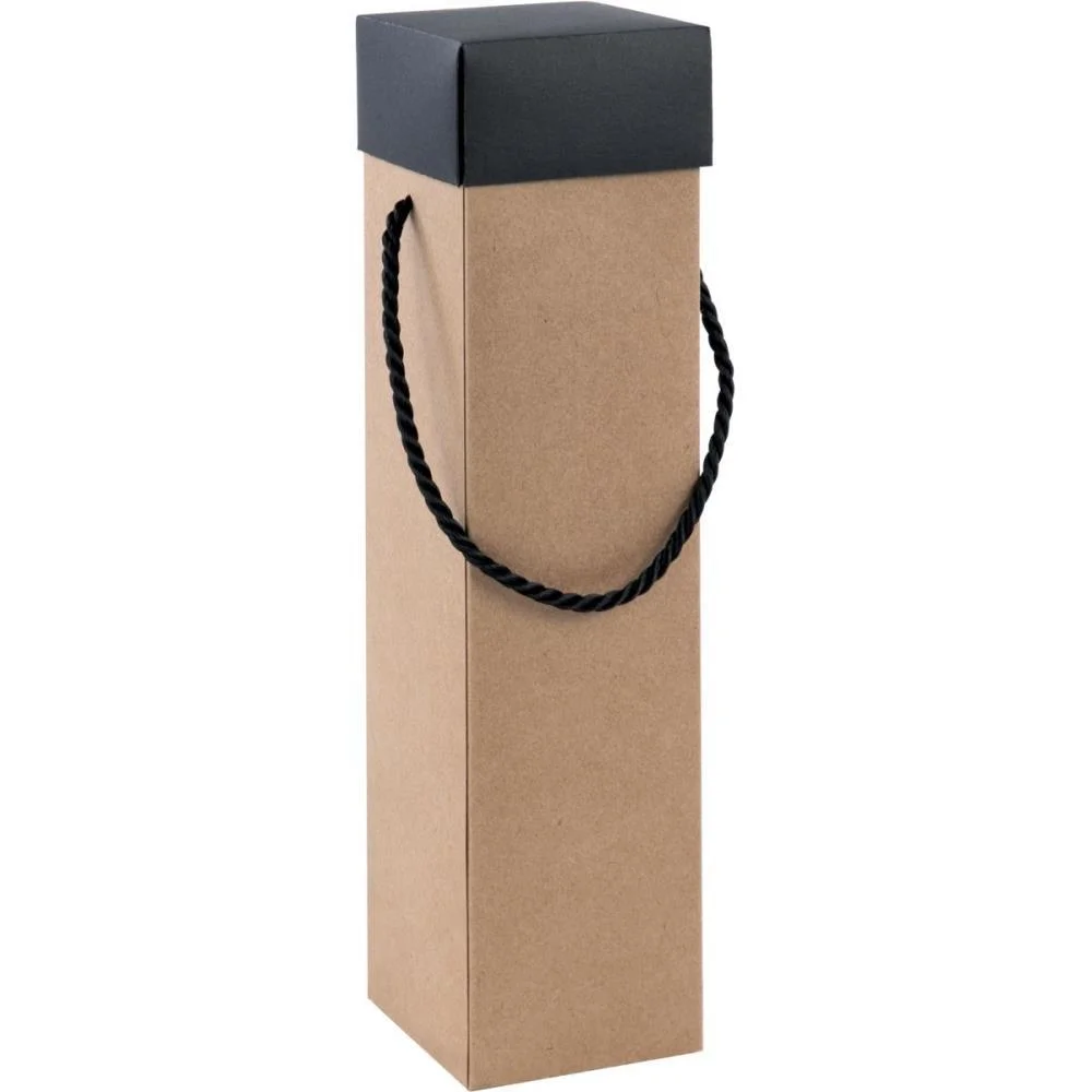 EMBALAGEM PARA GARRAFA CAIXA KRAFT/PRETA 8X8X33CM CROMUS (PCT.C/10) - imagem 3