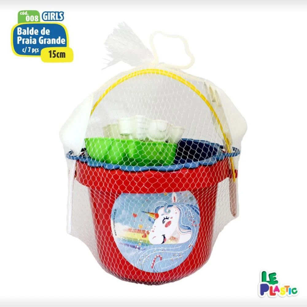 BALDINHO DE PRAIA GIRLS 15CM C/6 PECAS LEPLASTIC (UNIDADE) - imagem 3