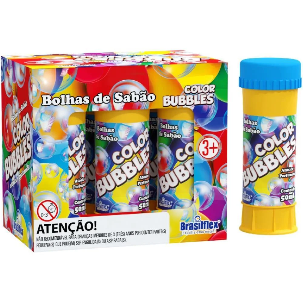 BOLHA DE SABAO COLOR BUBBLE 50ML BRASILFLEX (CX.C/06) - imagem 3
