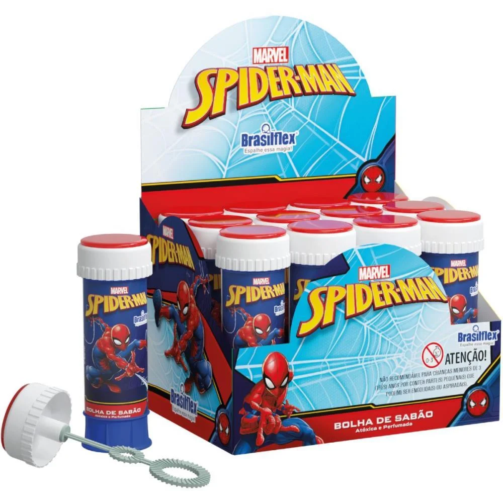 BOLHA DE SABAO SPIDER MAN 60ML C/JOGO BRASILFLEX (CX.C/12) - imagem 3