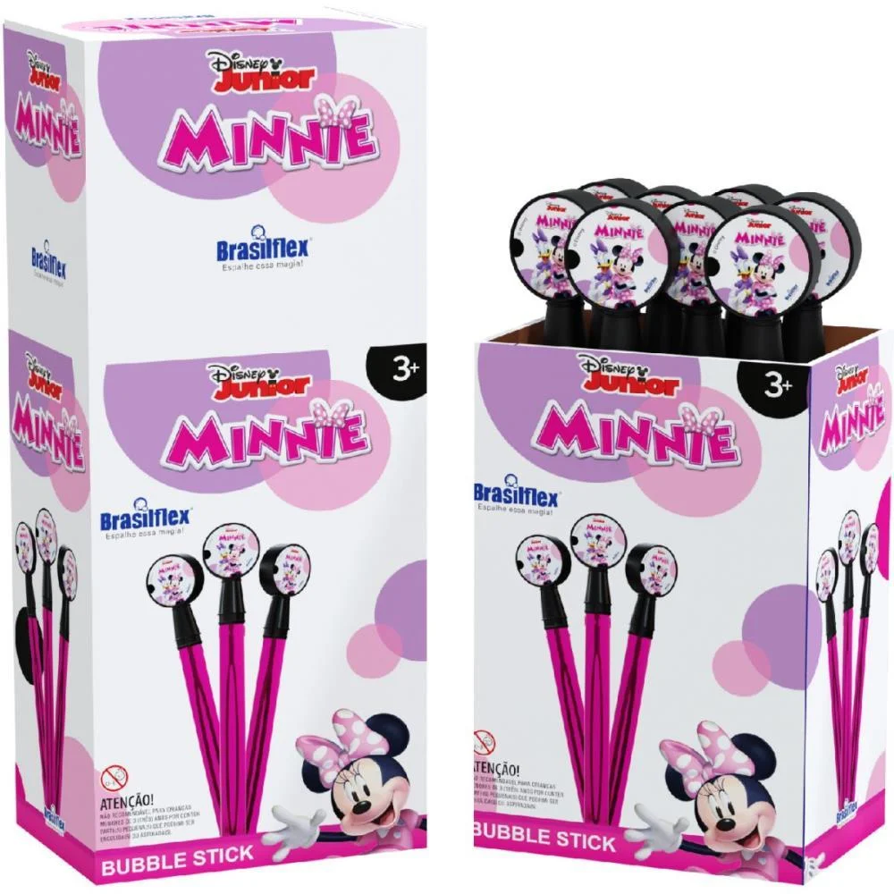 BOLHA DE SABAO MINNIE BUBBLE STICK 130ML BRASILFLEX (CX.C/08) - imagem 2