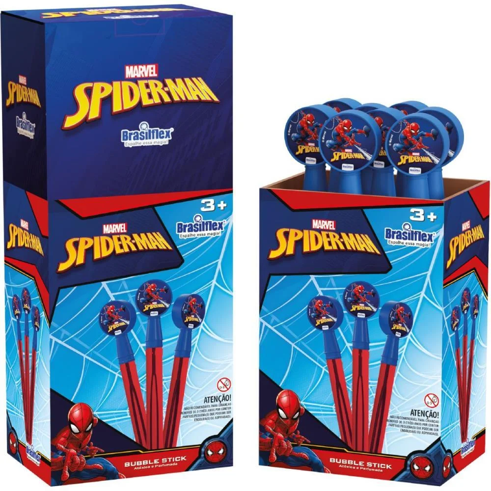 BOLHA DE SABAO SPIDER-MAN BUBBLE STICK 130ML BRASILFLEX (CX.C/08) - imagem 2