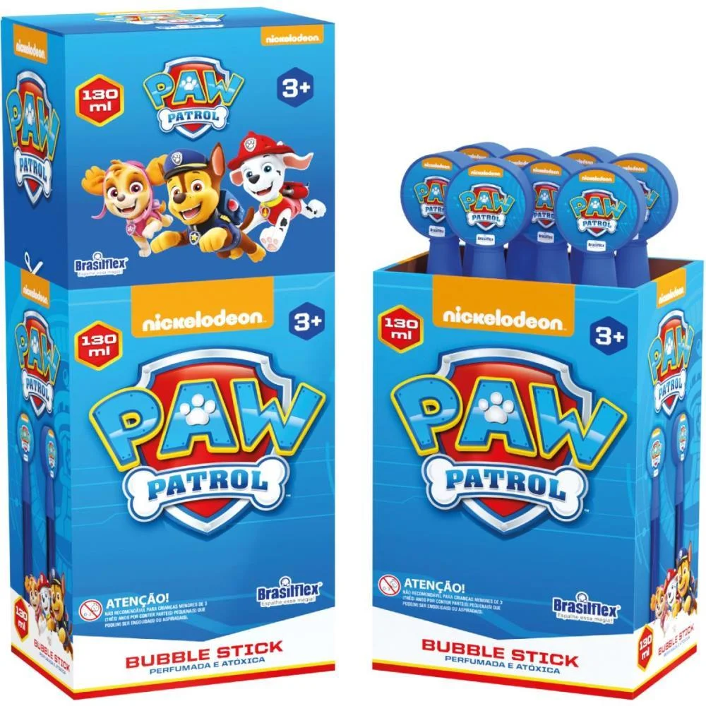 BOLHA DE SABAO PATRULHA CANINA BUBBLE 130ML BRASILFLEX (CX.C/08) - imagem 2