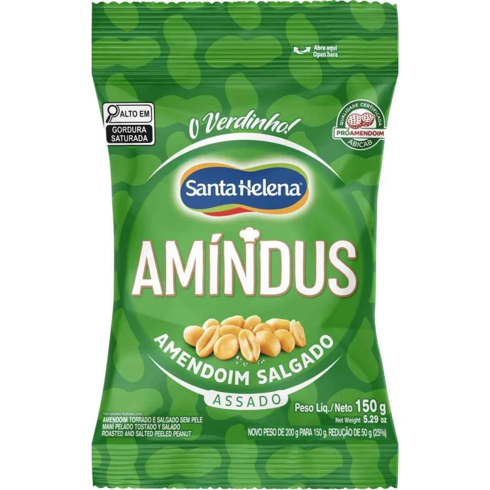 AMENDOIM MENDORATO S/PELE SALGADO 150G SANTA HELENA (UNIDADE) - imagem 3