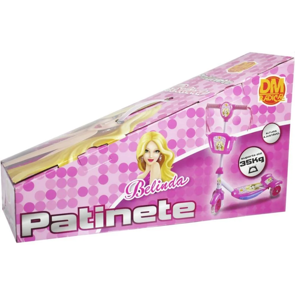 PATINETE ROSA C/LUZ,SOM E CESTA DM TOYS (UNIDADE) - imagem 3