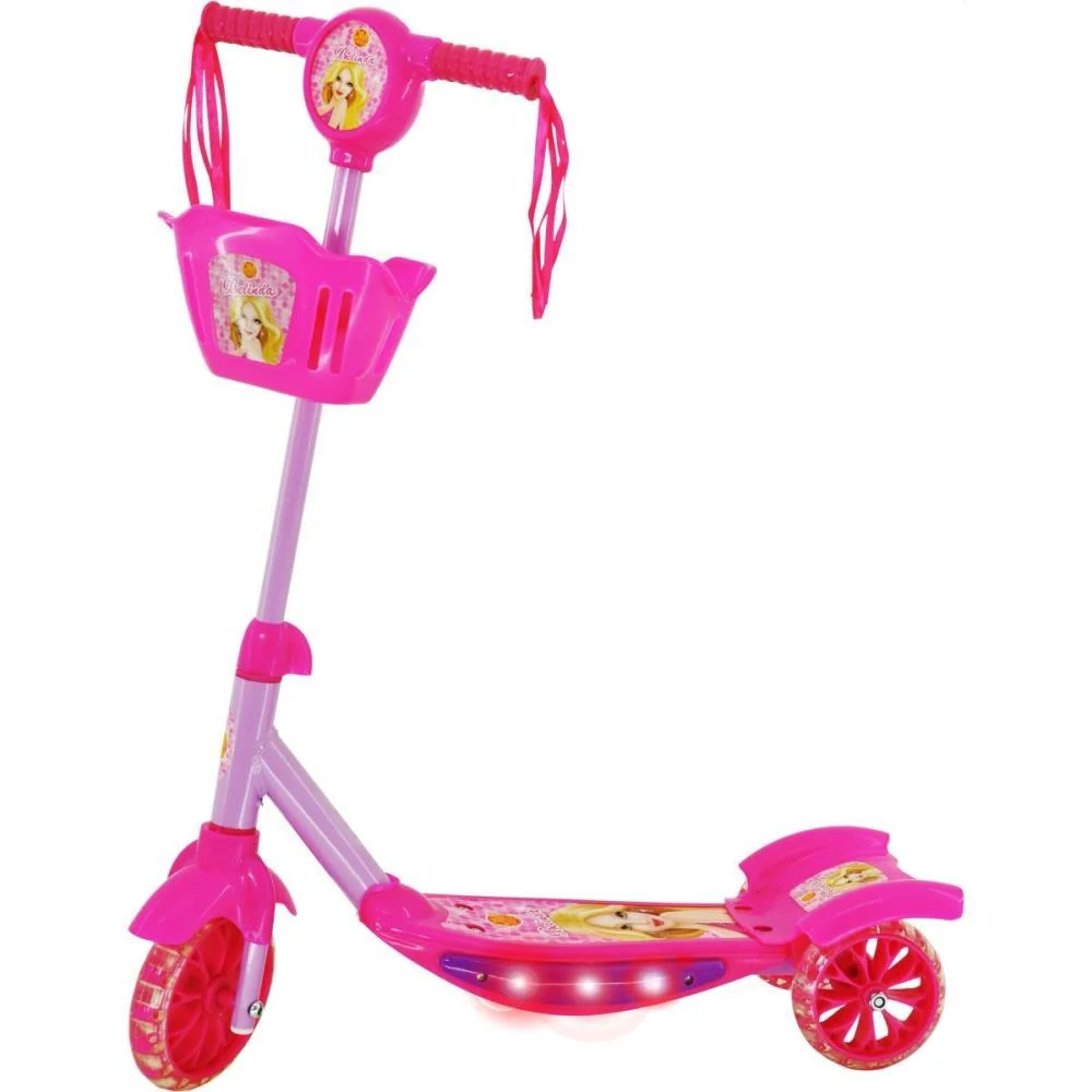 PATINETE ROSA C/LUZ,SOM E CESTA DM TOYS (UNIDADE) - imagem 4