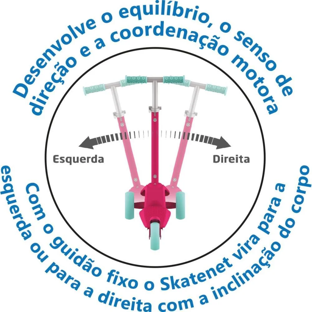 PATINETE SKATENET LED AJUSTAVEL PK 80KG BANDEIRANTE (UNIDADE) - imagem 4