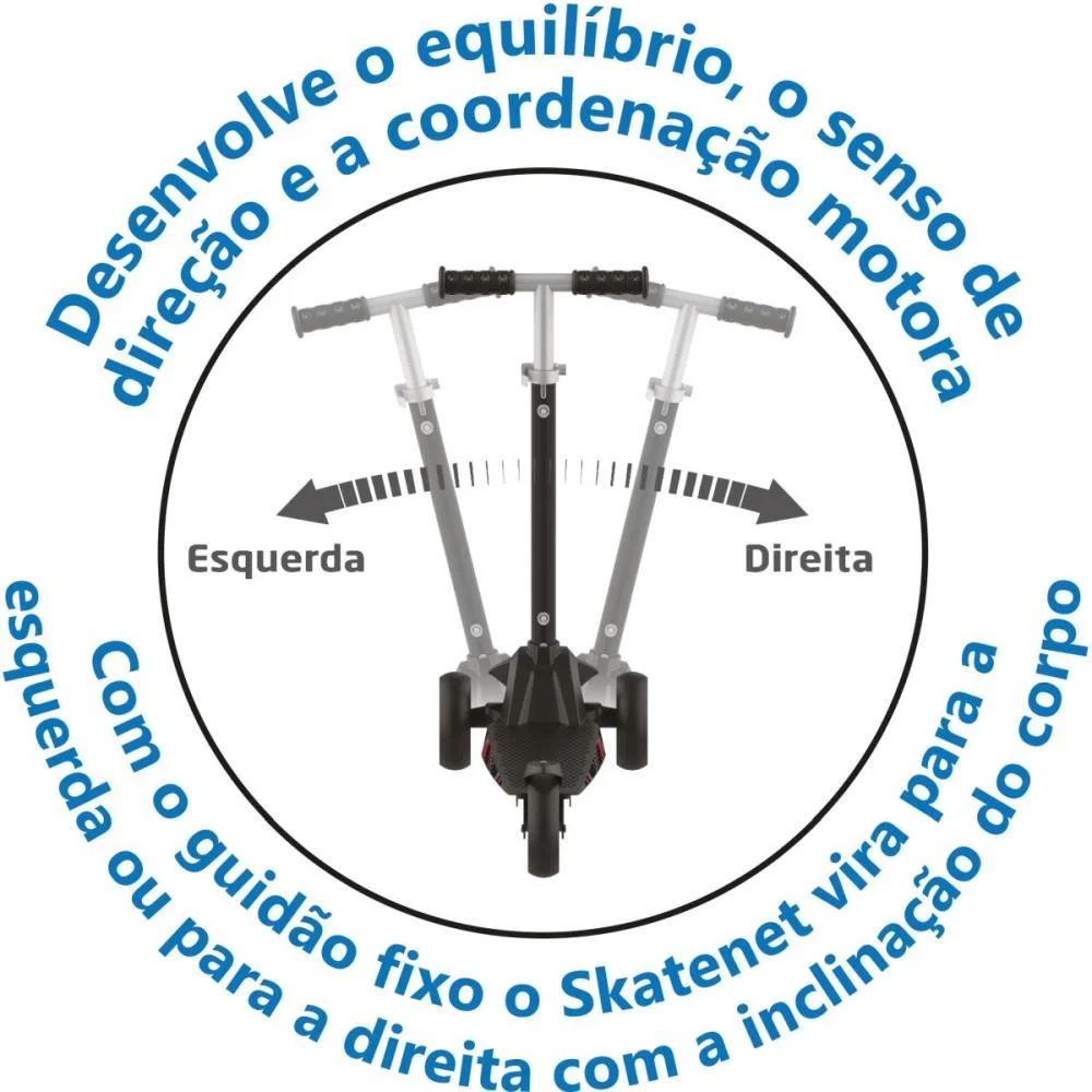 PATINETE SKATENET MAX LED PRETO BANDEIRANTE (UNIDADE) - imagem 11