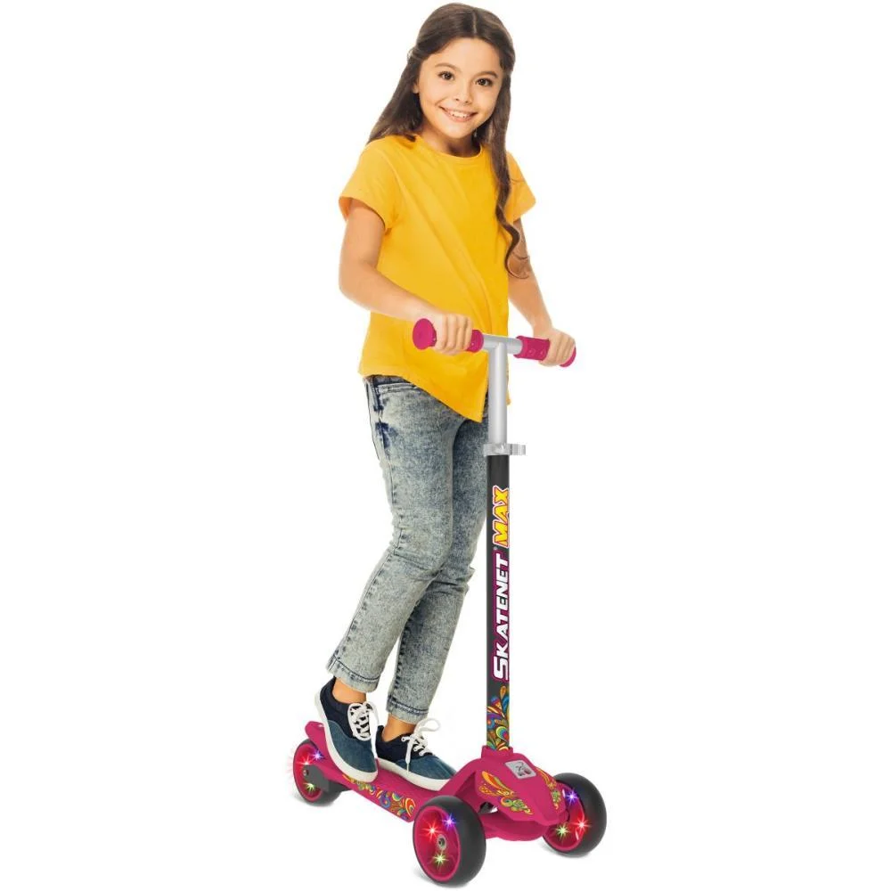 PATINETE SKATENET MAX LED PINK BANDEIRANTE (UNIDADE) - imagem 4