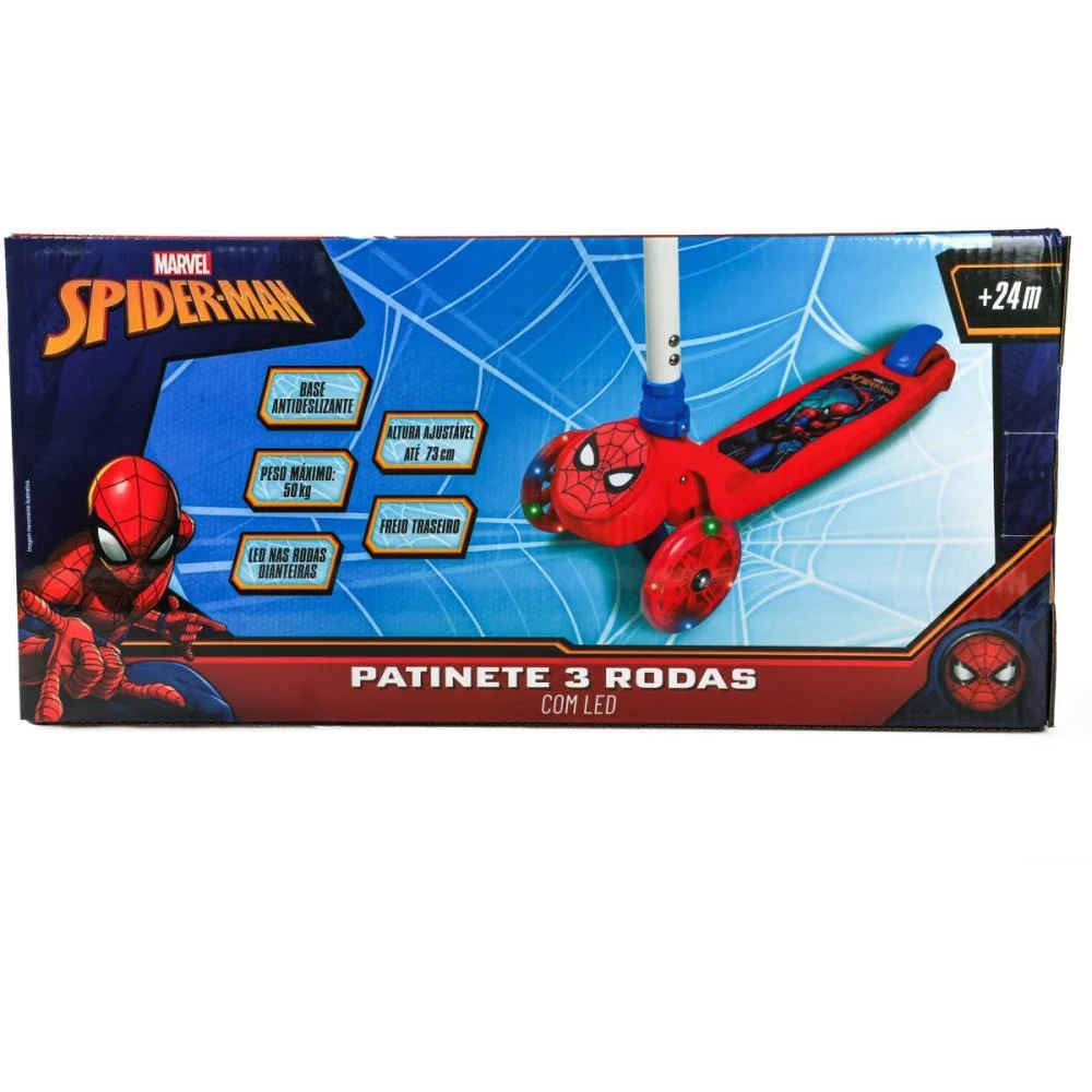 PATINETE SPIDER MAN 3 RODAS 3D C/LED BBR (UNIDADE) - imagem 7
