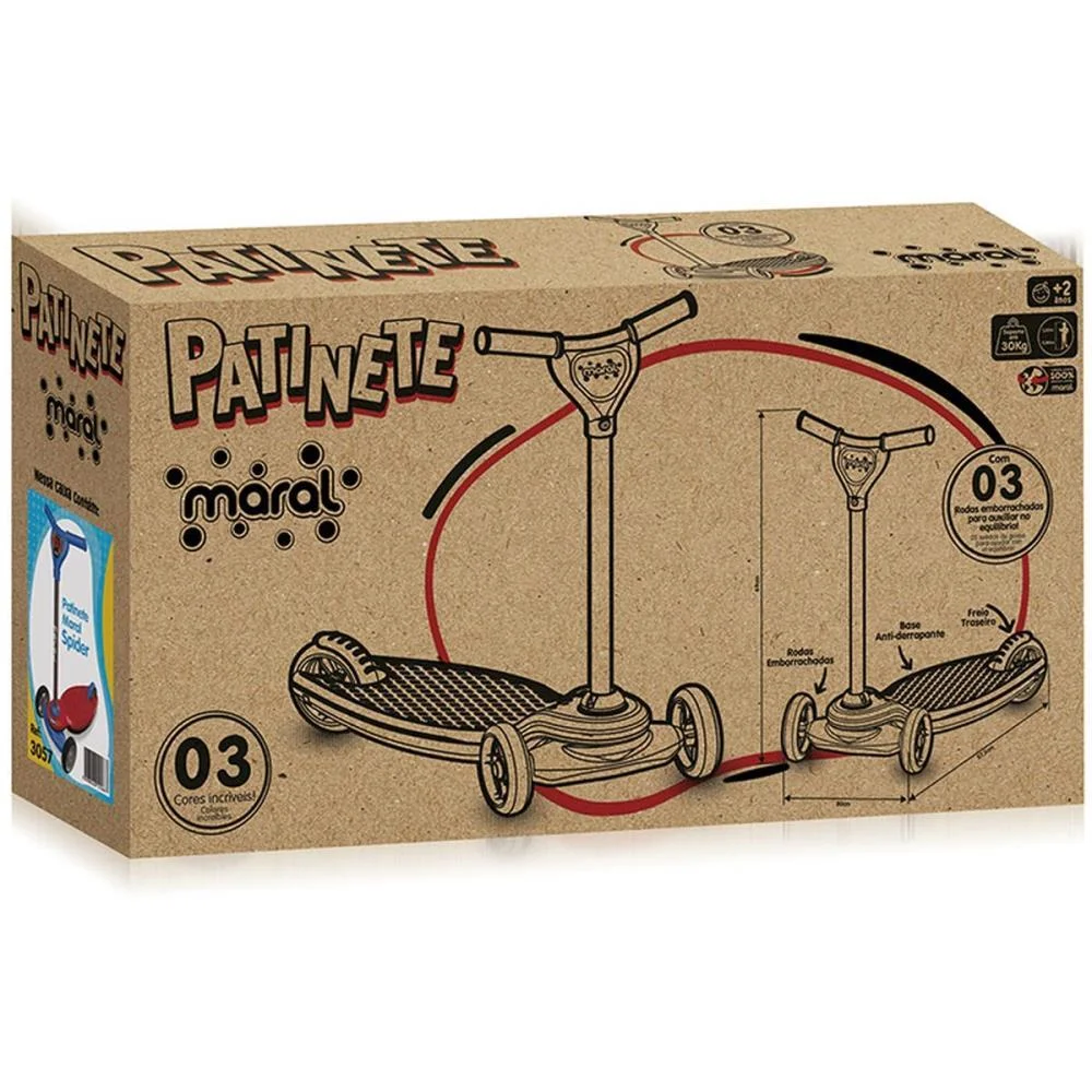 PATINETE SPIDER 3 RODAS MARAL (UNIDADE) - imagem 3