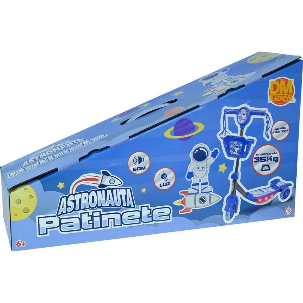 PATINETE ASTRONAUTA C/LUZ,SOM E CESTA DM TOYS (UNIDADE) - imagem 3