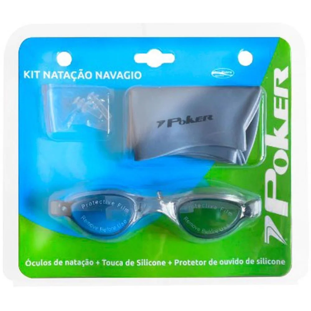 OCULOS DE NATACAO OCULOS+TOUCA+PROTETOR PT/FU/PT POKER (KIT) - imagem 3