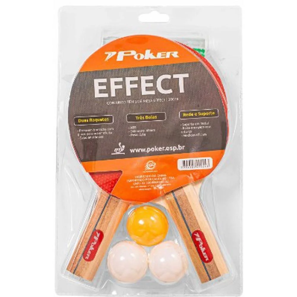 RAQUETE PARA PING PONG CONJ. RAQUETE+3BOLAS+SUPORTE POKER (UNIDADE) - imagem 2