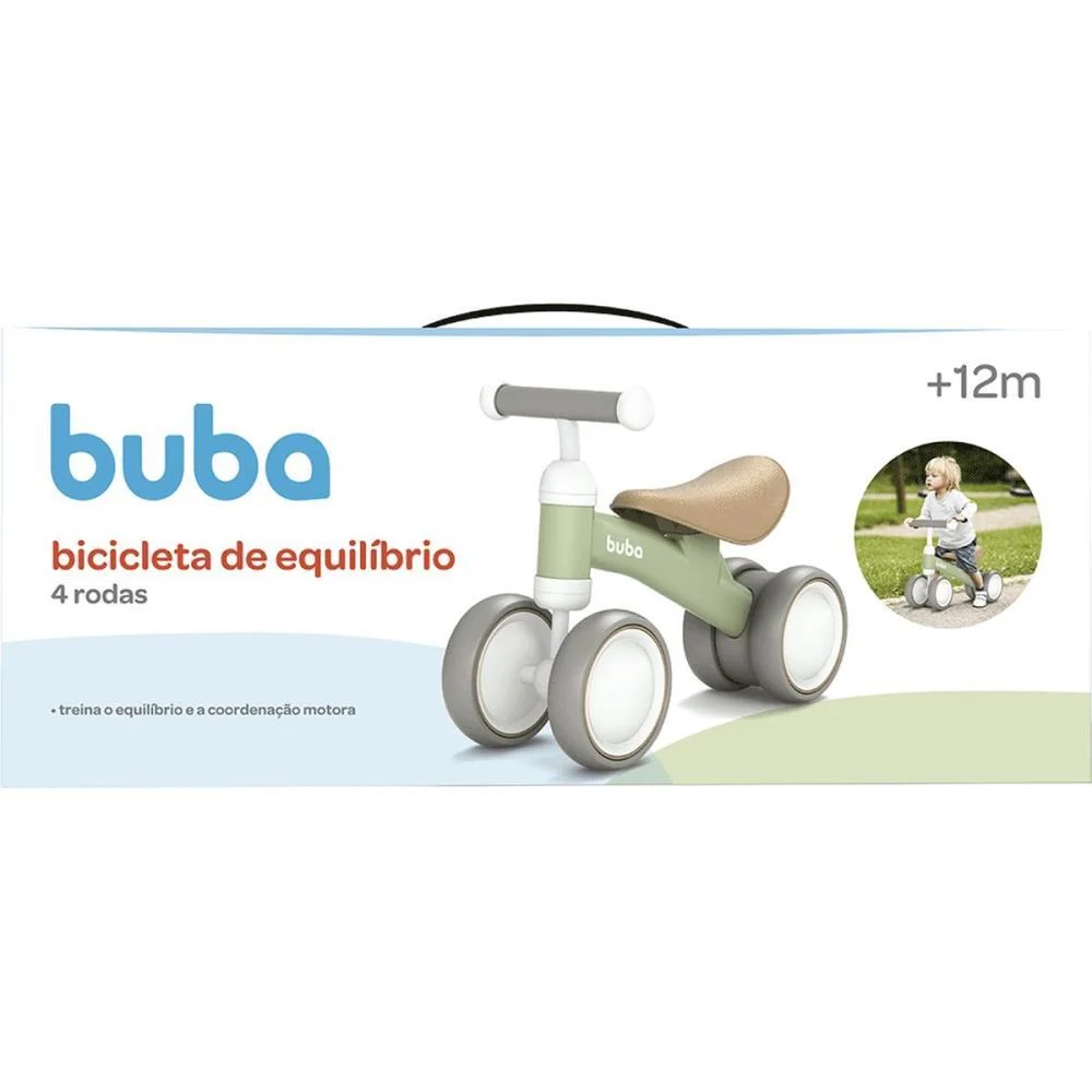 BICICLETA INFANTIL EQUILIBRIO C/4 RODAS VERDE BUBA (UNIDADE) - imagem 5