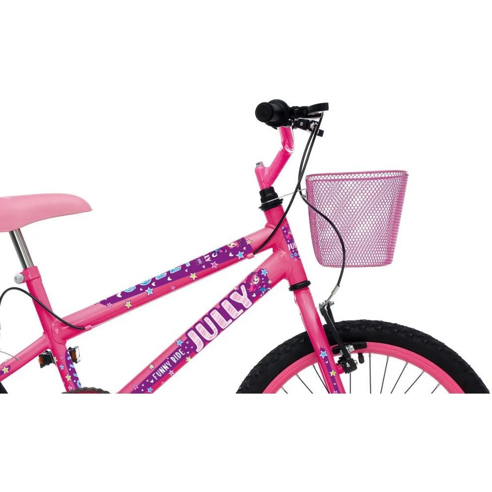 BICICLETA ARO 20 JULLY ROSA NEON C/CESTI COLLI BIKE (UNIDADE) - imagem 5