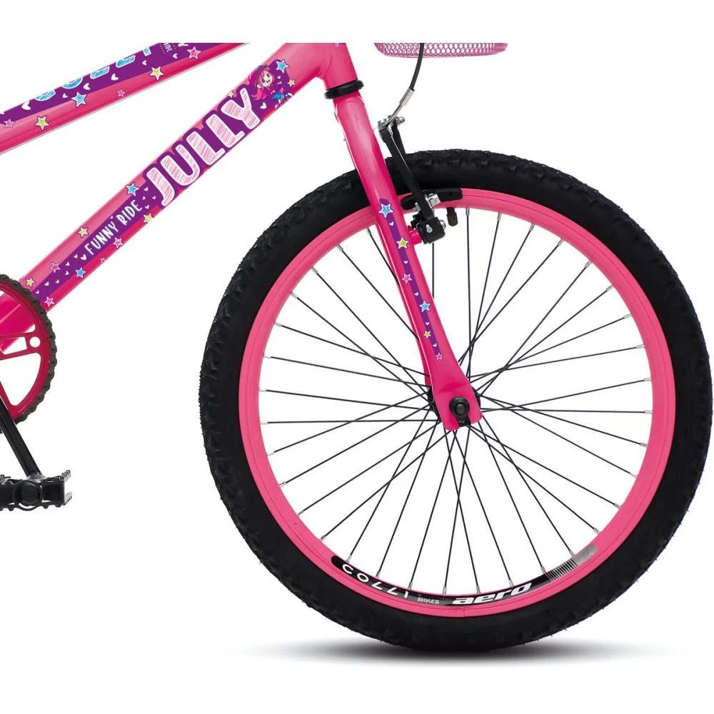 BICICLETA ARO 20 JULLY ROSA NEON C/CESTI COLLI BIKE (UNIDADE) - imagem 6