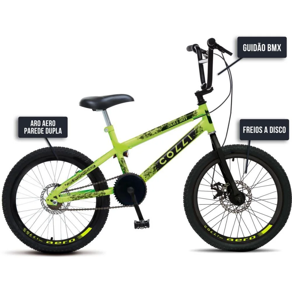 BICICLETA ARO 20 SKILL BOY AMARELO NEON COLLI BIKE (UNIDADE) - imagem 4