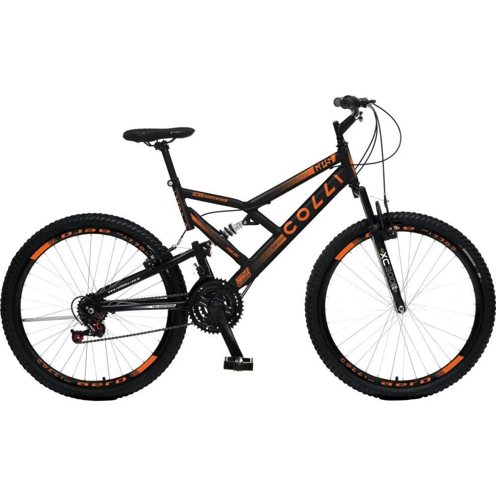 BICICLETA ARO 26 AERO PRETO FOSCO/LARANJ COLLI BIKE (UNIDADE) - imagem 2