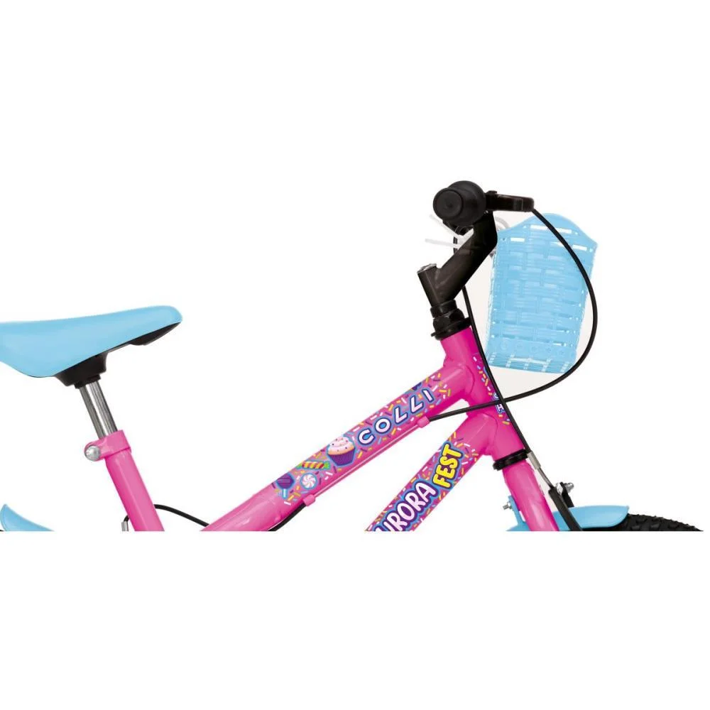 BICICLETA INFANTIL ARO 16 AURORA FEST ROSA NEON COLLI BIKE (UNIDADE) - imagem 5