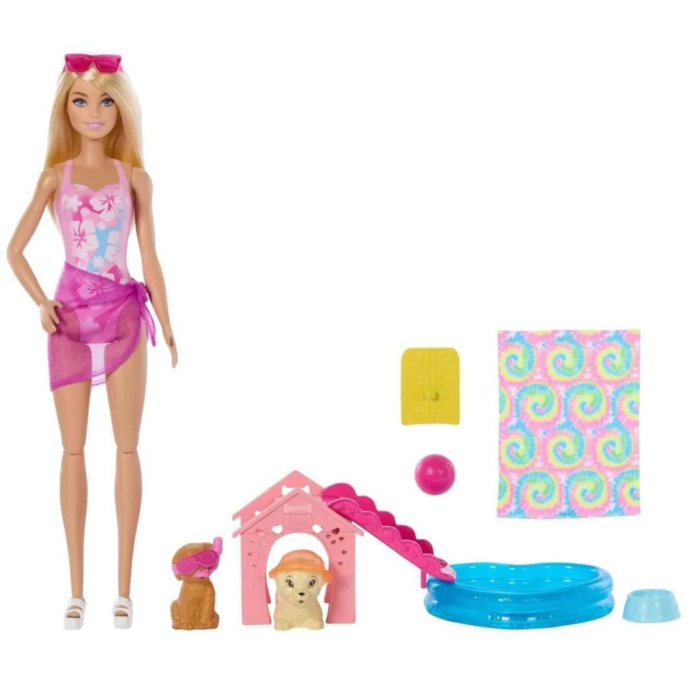 BARBIE FAMILY FESTA NA PISCINA C/CACHORRINHO MATTEL (UNIDADE) - imagem 3