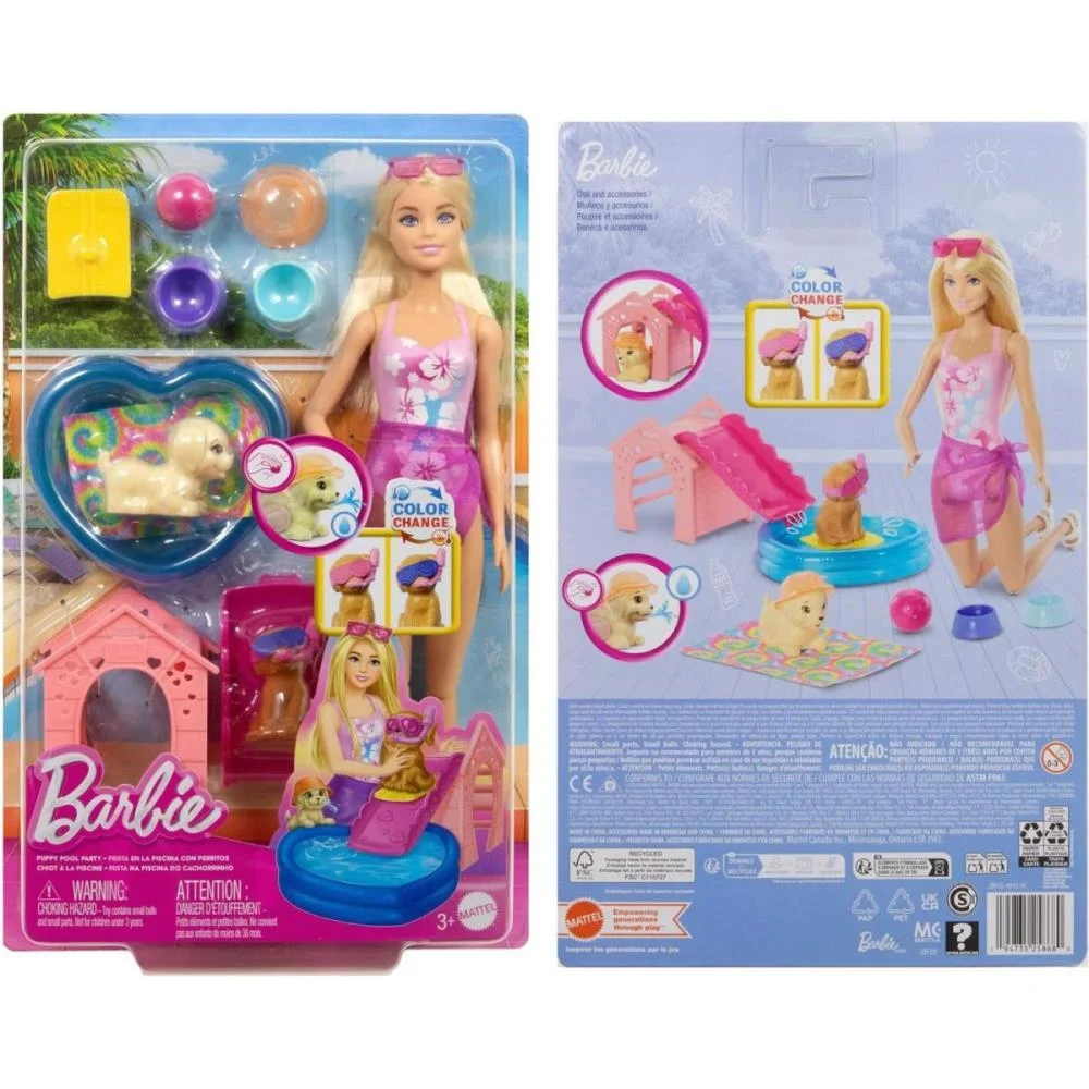 BARBIE FAMILY FESTA NA PISCINA C/CACHORRINHO MATTEL (UNIDADE) - imagem 7