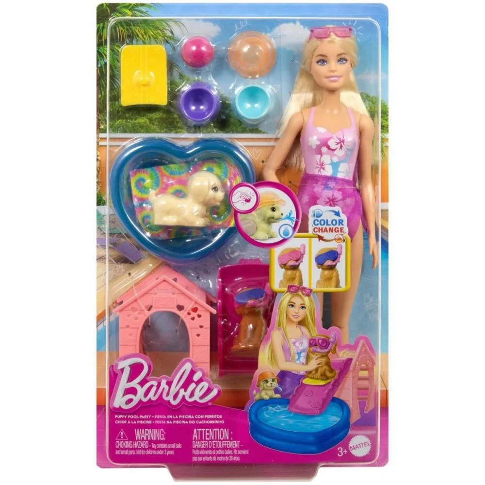 BARBIE FAMILY FESTA NA PISCINA C/CACHORRINHO MATTEL (UNIDADE) - imagem 8