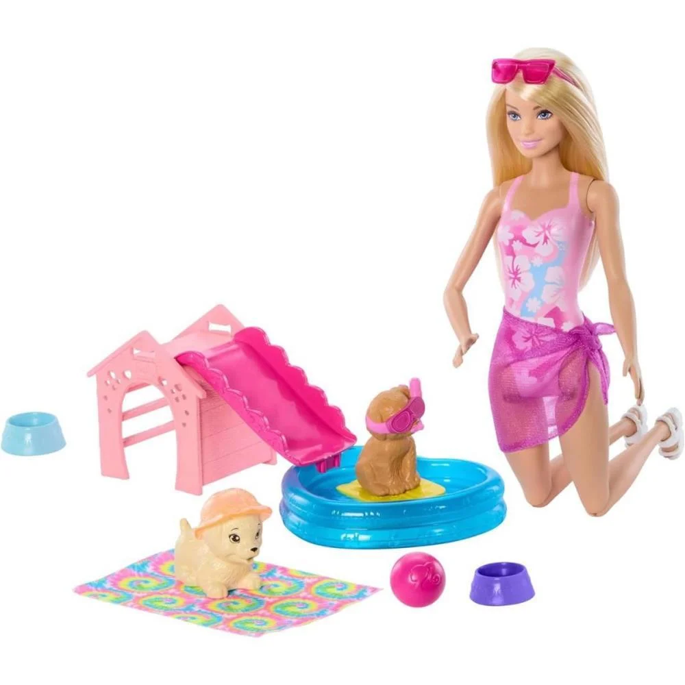 BARBIE FAMILY FESTA NA PISCINA C/CACHORRINHO MATTEL (UNIDADE) - imagem 9