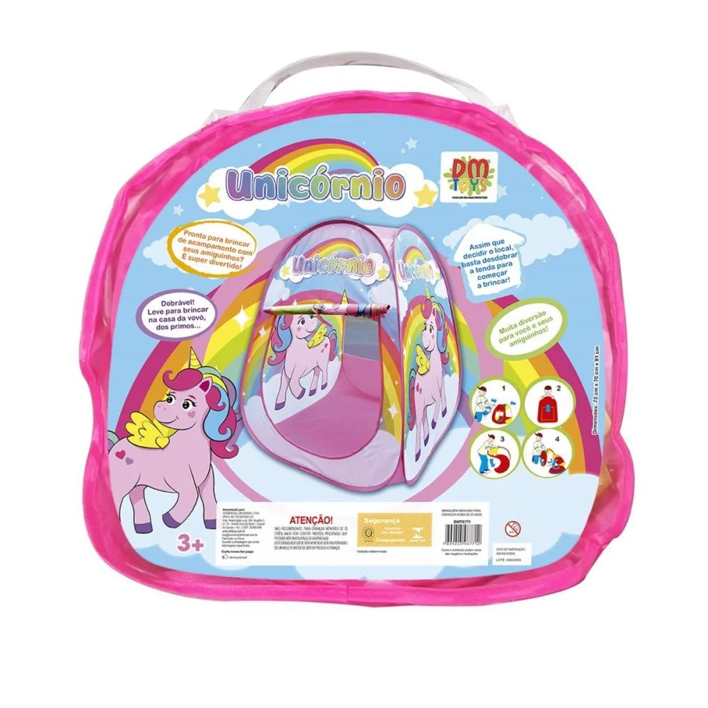 BARRACA INFANTIL BARRACA UNICORNIO 72X70X91CM DM TOYS (UNIDADE) - imagem 4