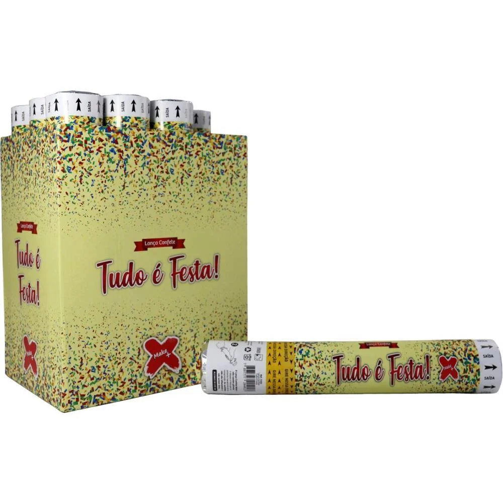 LANCADOR DE CONFETE CONFETE TUDO E FESTA COL.30CM MAKE+ (DP.C/12) - imagem 2