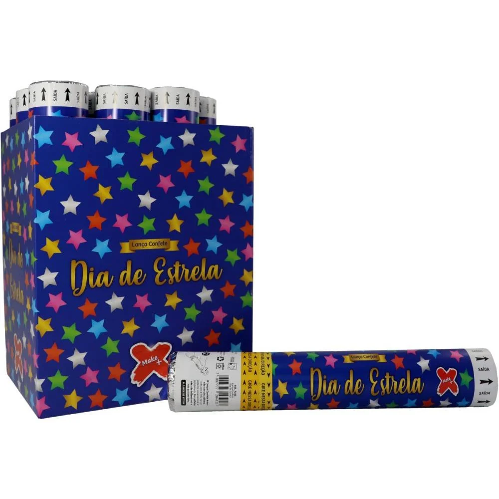 LANCADOR DE CONFETE DIA DE ESTRELA COLOR 30CM MAKE+ (DP.C/12) - imagem 2