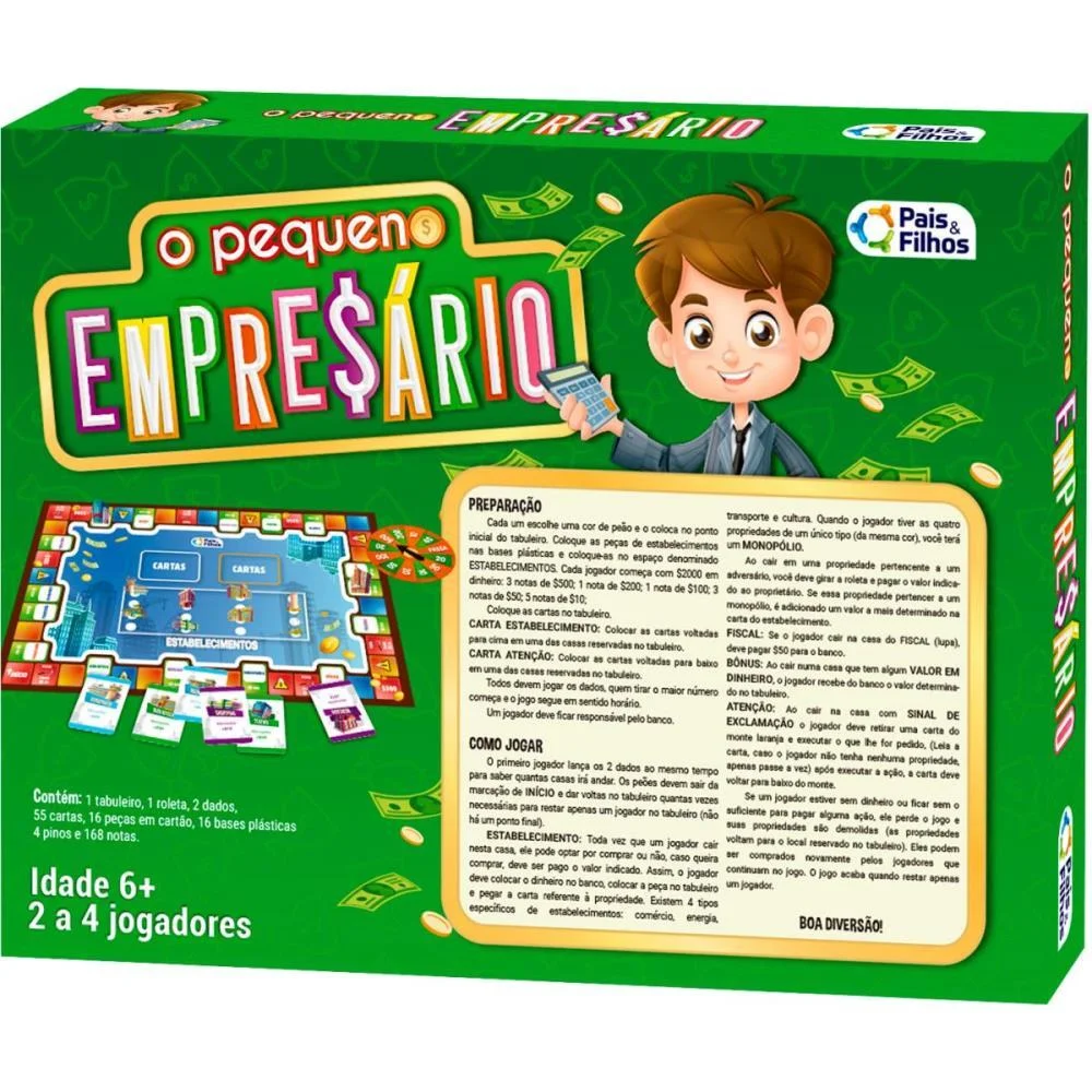 JOGO DE TABULEIRO O PEQUENO EMPRESARIO PAIS E FILHOS (UNIDADE) - imagem 4