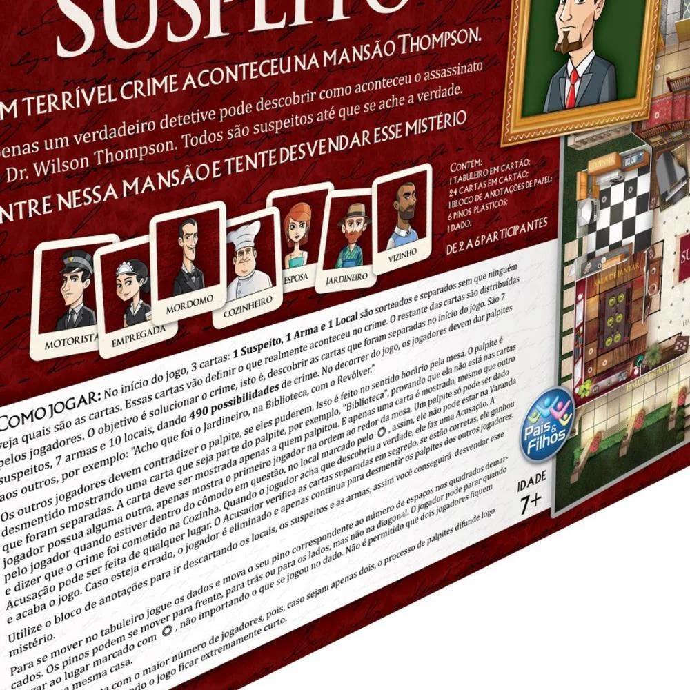 JOGO DE TABULEIRO SUSPEITO DESCUBRA MISTERIOS PAIS E FILHOS (UNIDADE) - imagem 8