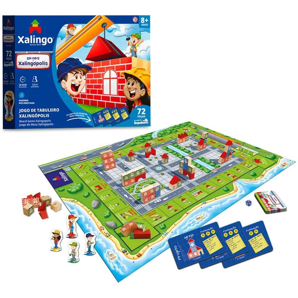 JOGO DE TABULEIRO XALINGOPOLIS 72 PECAS XALINGO (UNIDADE) - imagem 2