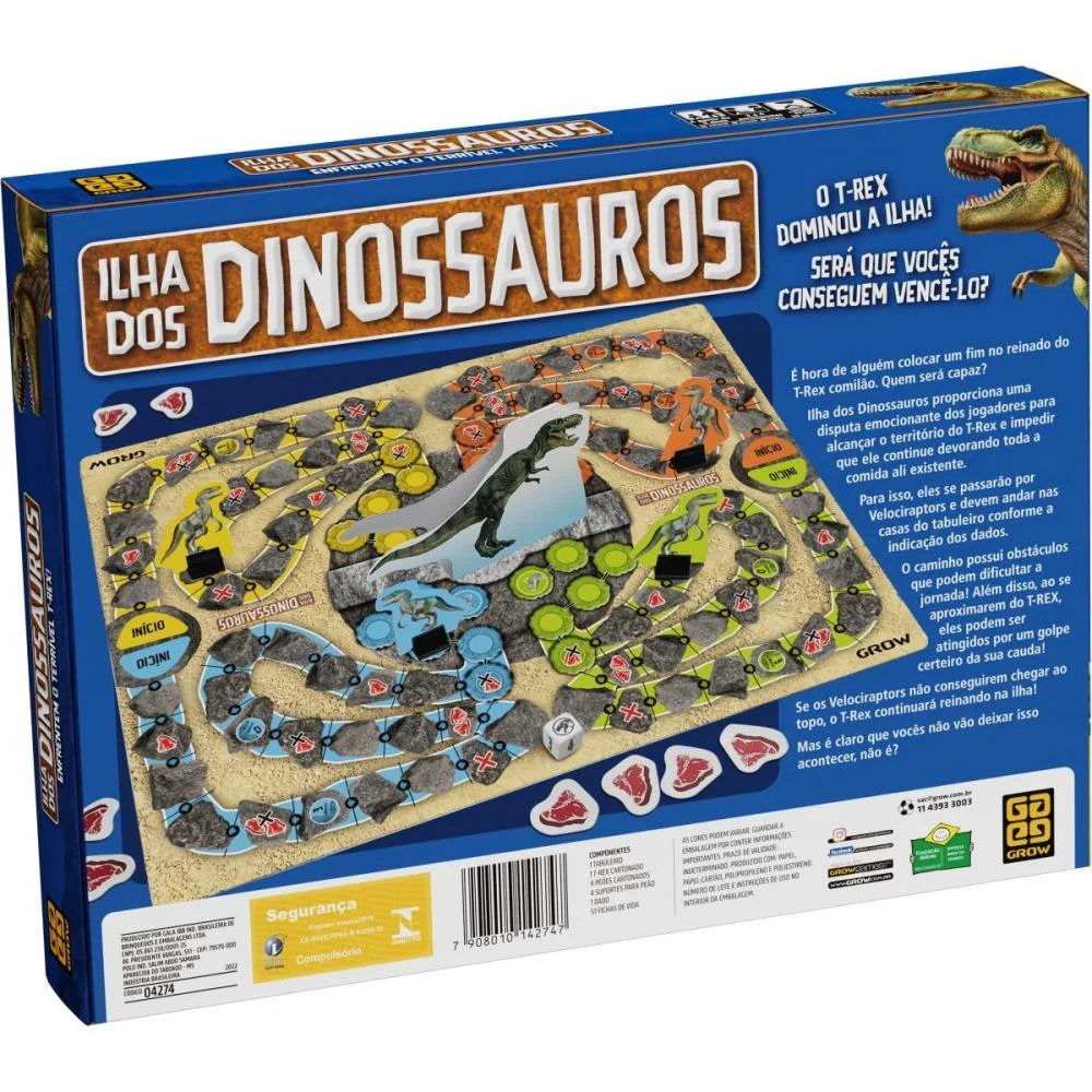 JOGO DE TABULEIRO ILHA DOS DINOSSAUROS GROW (UNIDADE) - imagem 4