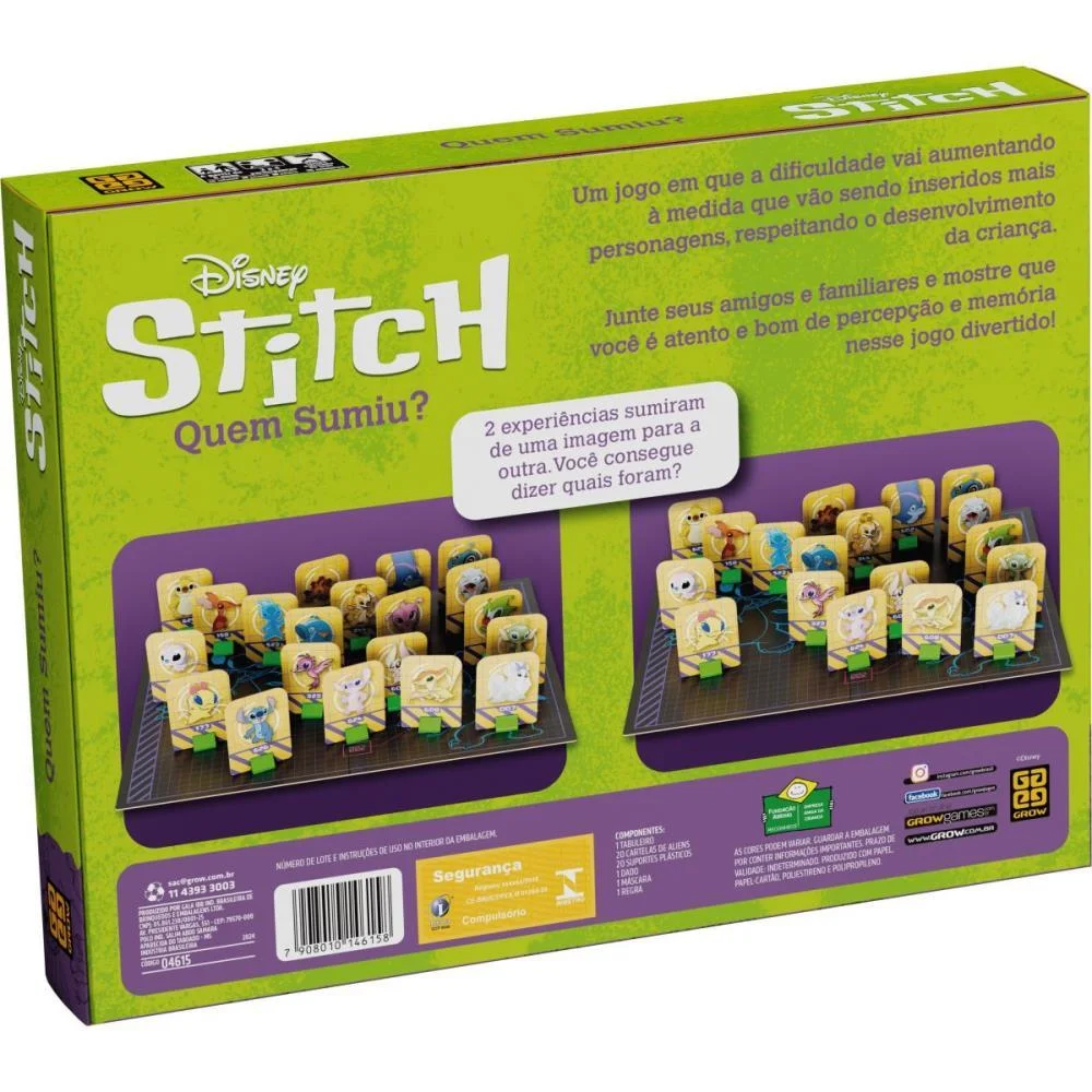 JOGO DE TABULEIRO STITCH QUEM SUMIU GROW (UNIDADE) - imagem 5