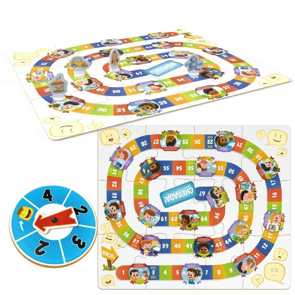 JOGO DE TABULEIRO EXPRESSANDO AS EMOCOES MADEIRA BRINC. DE CRIANCA (UNIDADE) - imagem 2