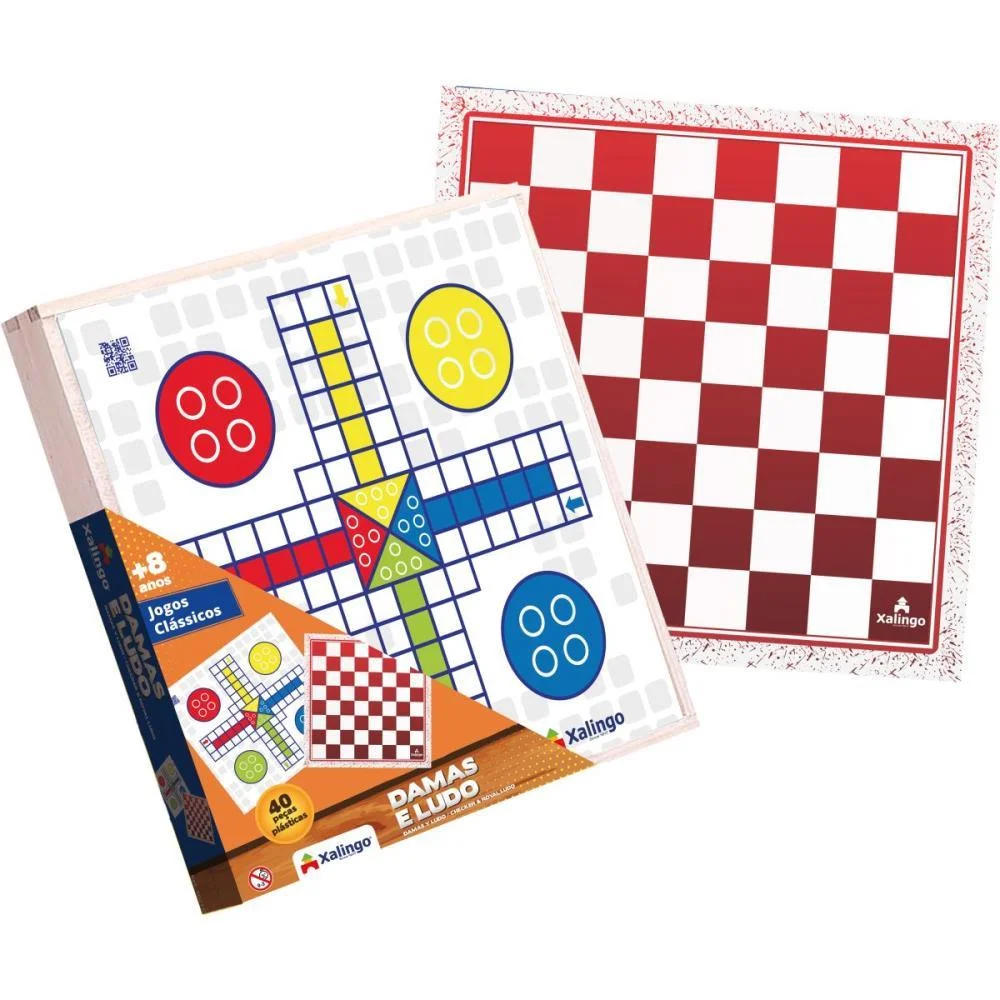 JOGO DE TABULEIRO DAMA E LUDO XALINGO (UNIDADE) - imagem 2