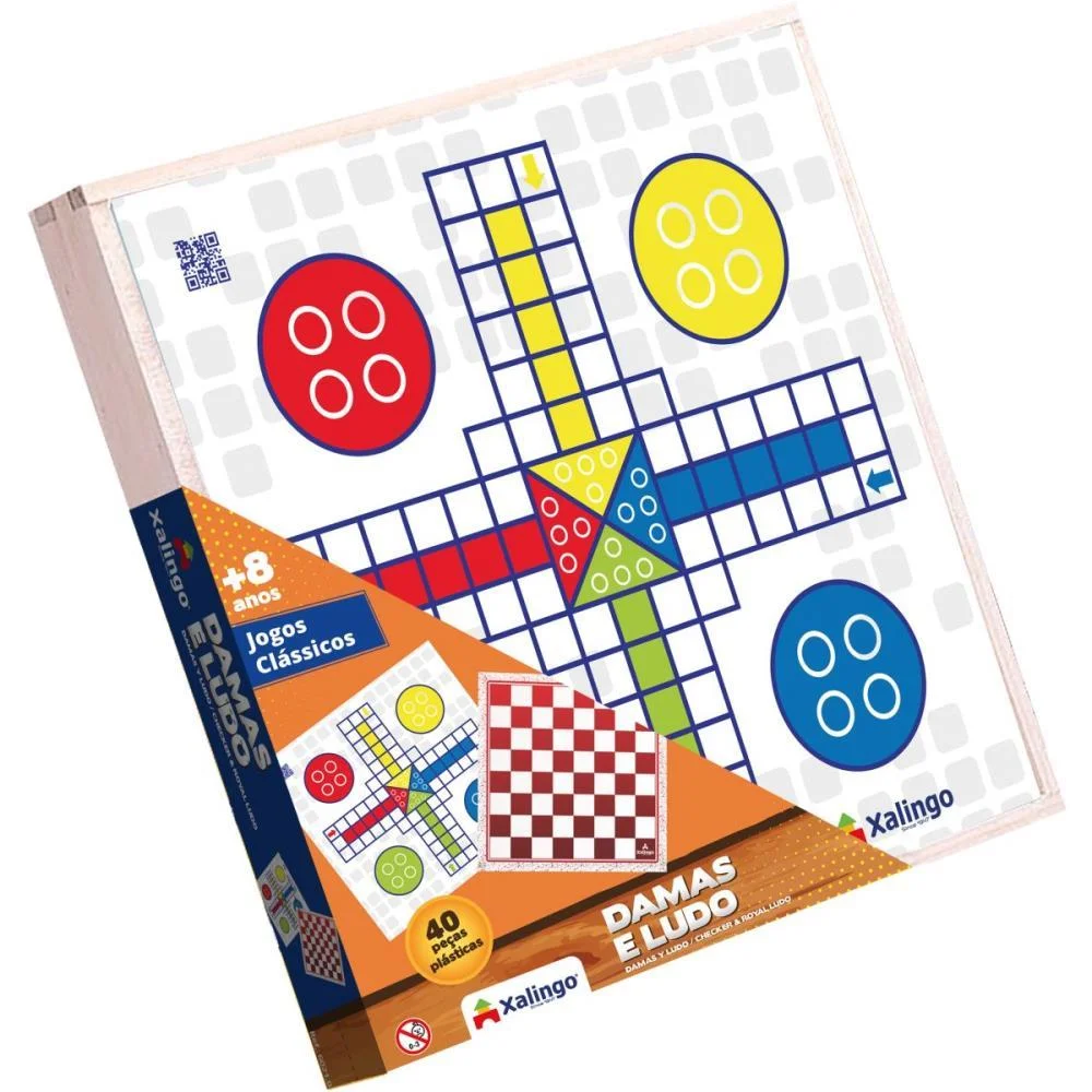 JOGO DE TABULEIRO DAMA E LUDO XALINGO (UNIDADE) - imagem 4