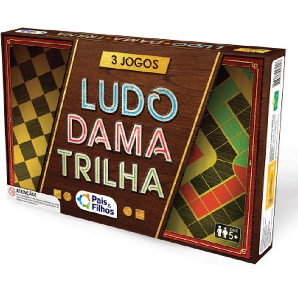 JOGO DE TABULEIRO 3 JOGOS LUDO/DAMA E TRILHA PAIS E FILHOS (UNIDADE) - imagem 6