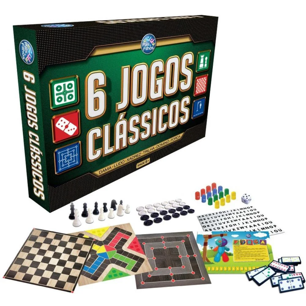 JOGO DE TABULEIRO 6 JOGOS CLASSICOS PAIS E FILHOS (UNIDADE) - imagem 2