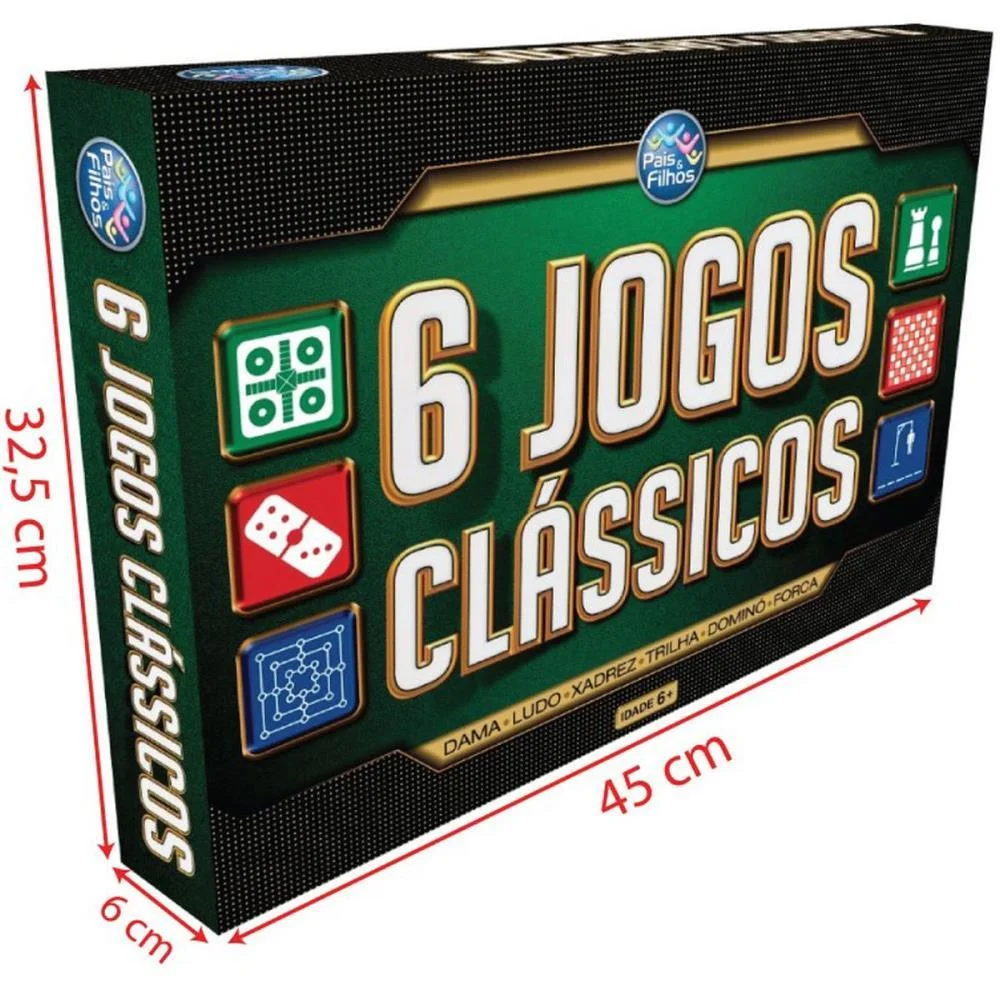 JOGO DE TABULEIRO 6 JOGOS CLASSICOS PAIS E FILHOS (UNIDADE) - imagem 4