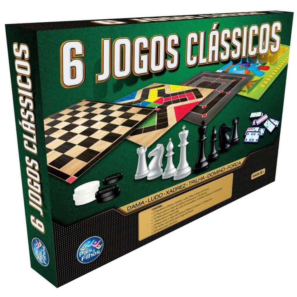 JOGO DE TABULEIRO 6 JOGOS CLASSICOS PAIS E FILHOS (UNIDADE) - imagem 6